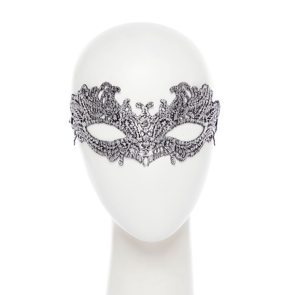 Silver Metallic Lace Mask – product image 1