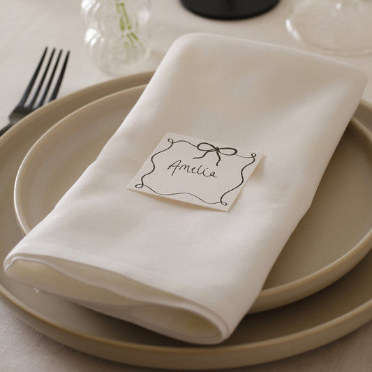 Black and White Bow Place Cards