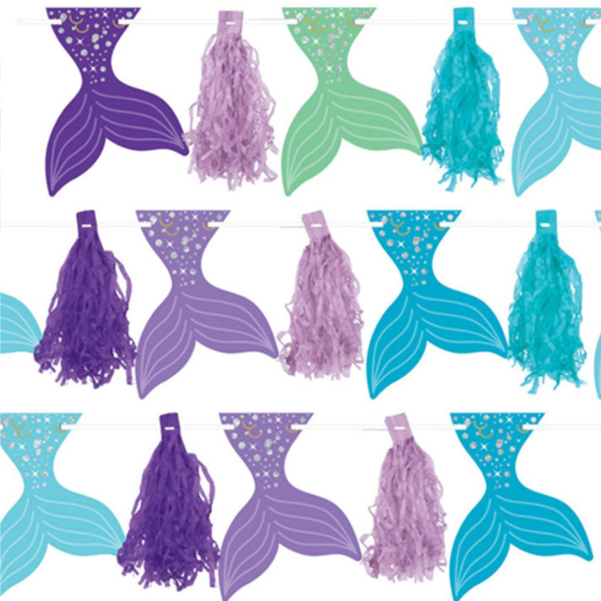 Mermaid Wishes Glitter Tassel Garland - 3m – product image 2