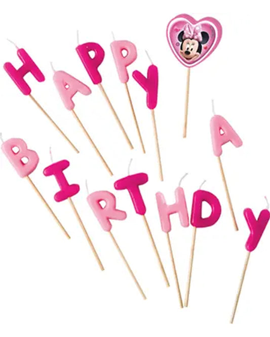Disney Minnie Mouse 'Happy Birthday' Pick Candles (13pk)
