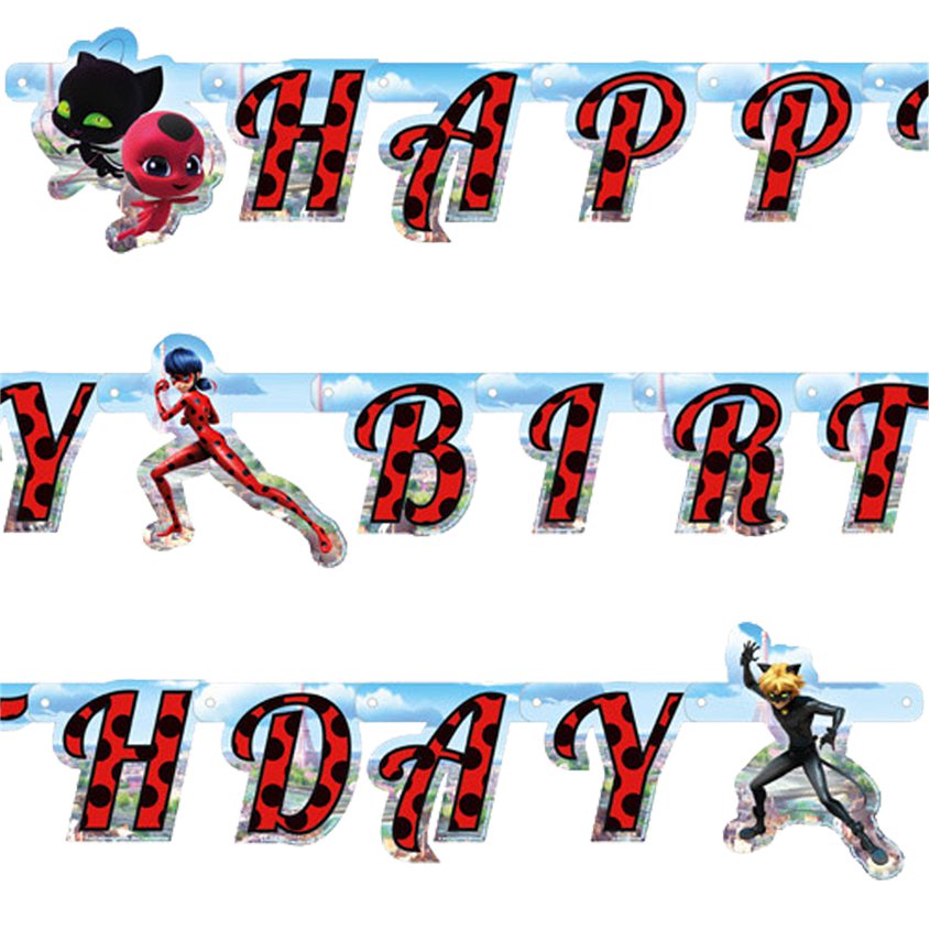 Miraculous Ladybug 'Happy Birthday' Paper Banner - 1.8m – product image 2