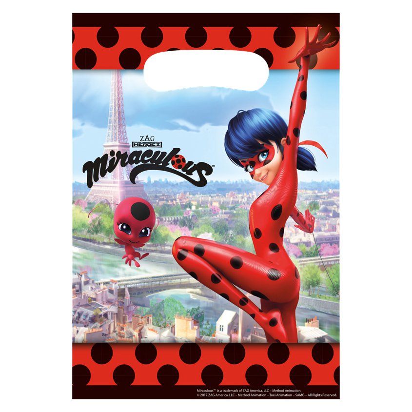 Miraculous Ladybug Plastic Party Bags (8pk) – product image 2