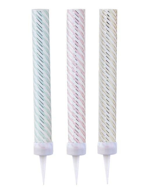 Pick & Mix Pastel Pastel & Gold Fountain Candles - 16cm