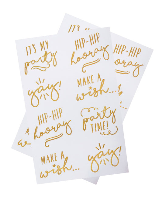 Pick & Mix Pastel Gold Foiled Temporary Tattoos