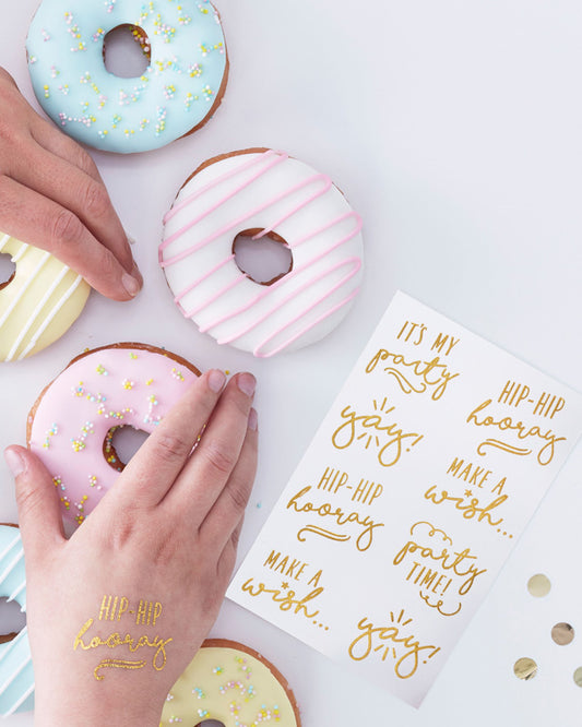 Pick & Mix Pastel Gold Foiled Temporary Tattoos