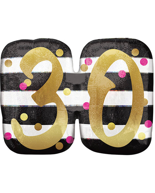 30th Pink & Gold Milestone SuperShape Balloon - 30" Foil