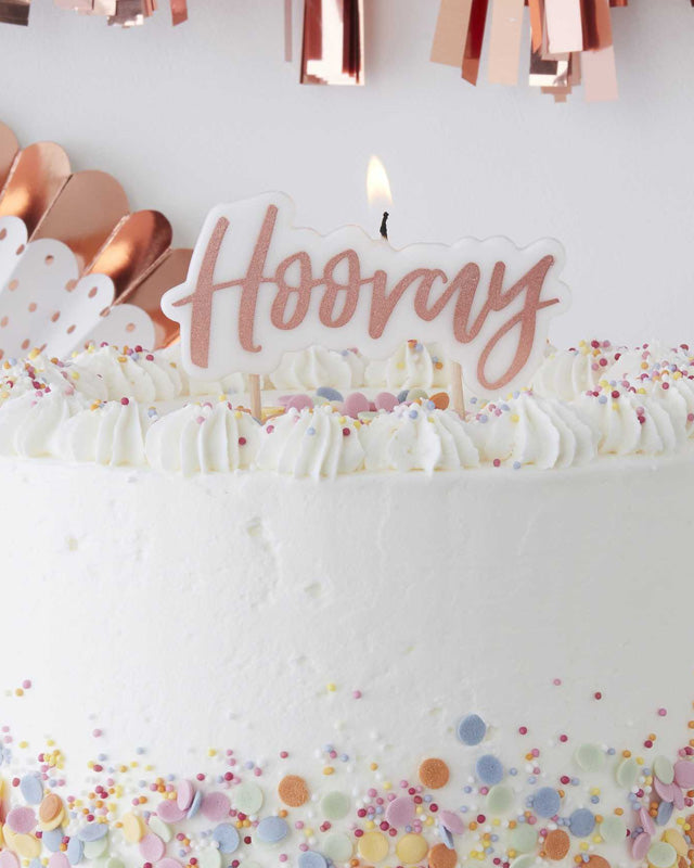 Pick & Mix Rose Gold 'Hooray' Candle - 9.5cm – product image 2
