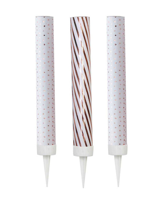 Pick & Mix Rose Gold Cake Fountain Candles - 16cm