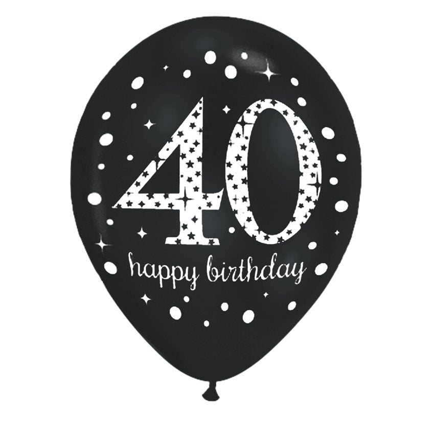 Sparkling Celebration 40th Birthday Balloons - 11" Latex (6pk) – product image 2