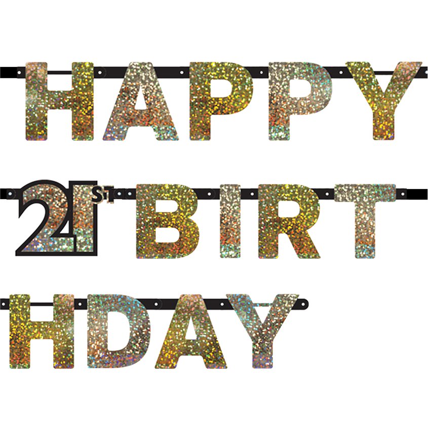 Sparkling Celebration 21st Birthday Letter Banner - 2m