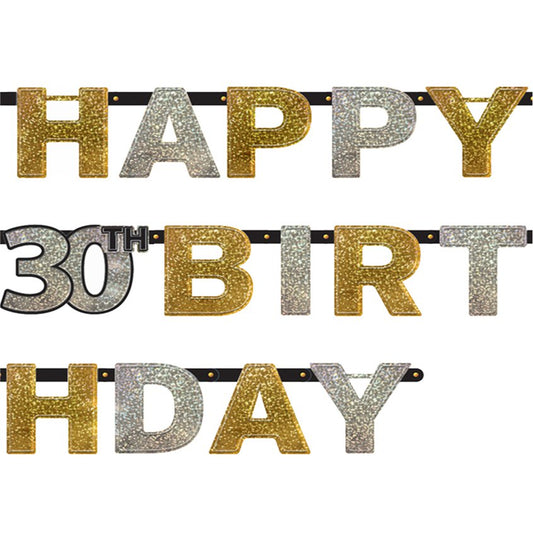 Sparkling Celebration 30th Birthday Letter Banner - 2m