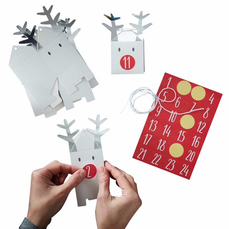 Reindeer Christmas Advent Calendar Boxes (24pk) – product image 2