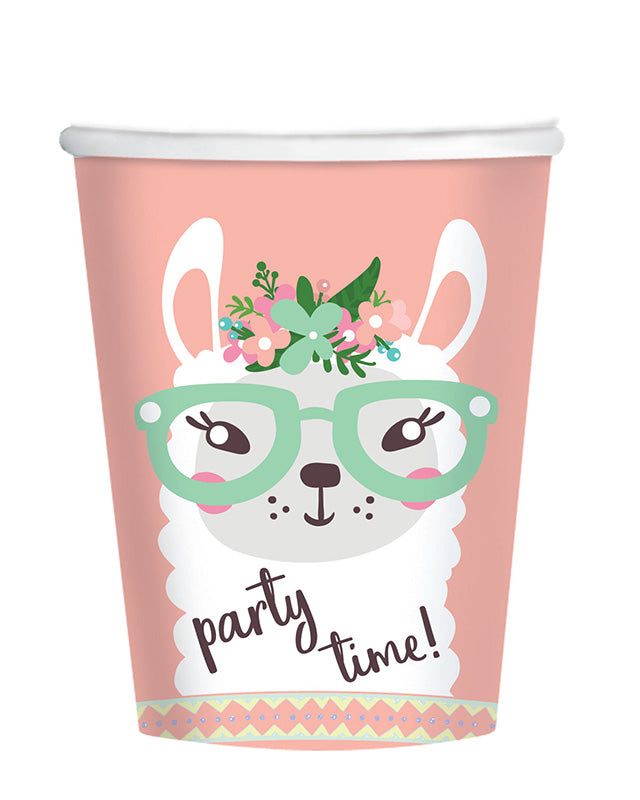 Llama Paper Cups - 250ml (8pk)
