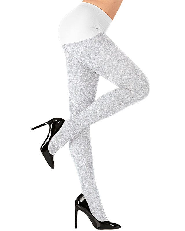 White Glitter Tights - Adult – product image 2
