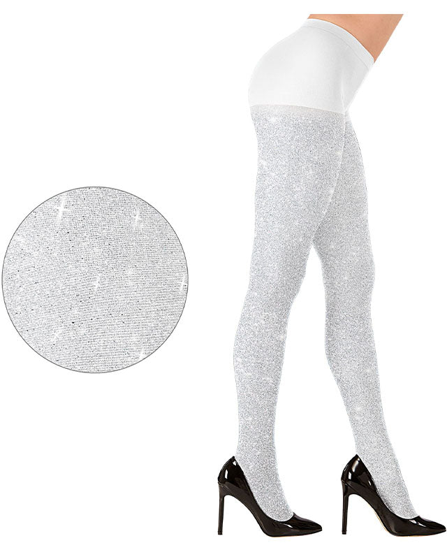 White Glitter Tights - Adult – product image 3