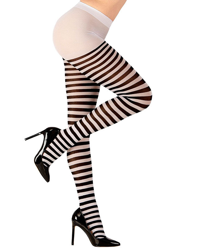 Black & White Striped Tights - Adult – product image 4