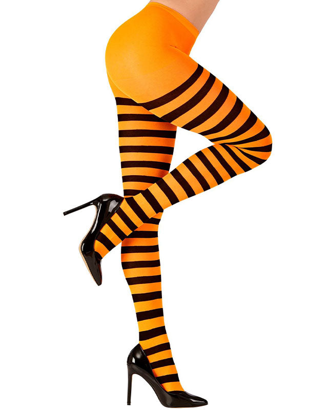 Orange & Black Striped Tights - Adult – product image 4
