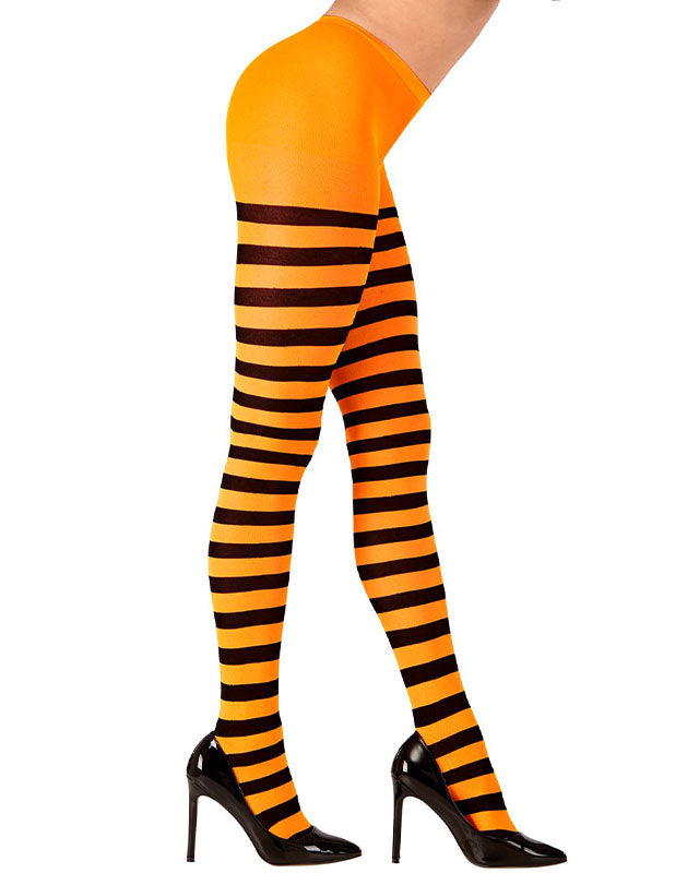 Orange & Black Striped Tights - Adult – product image 3