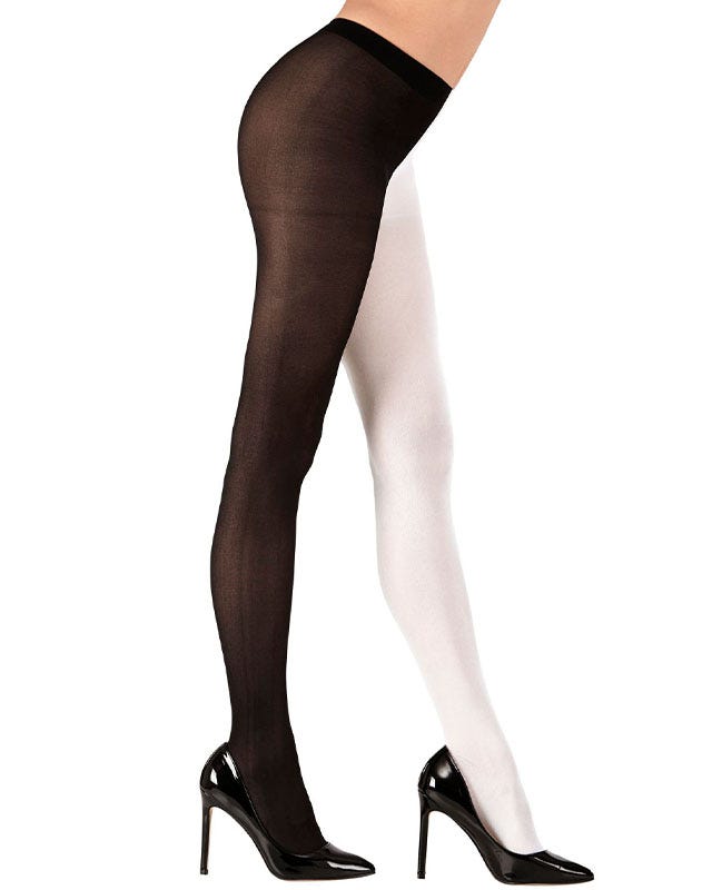 Black & White Bicolour Tights - Adult – product image 1