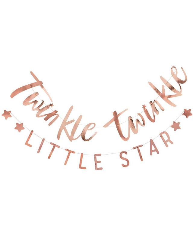 Twinkle Twinkle Rose Gold Paper Banner - 1.5m – product image 1
