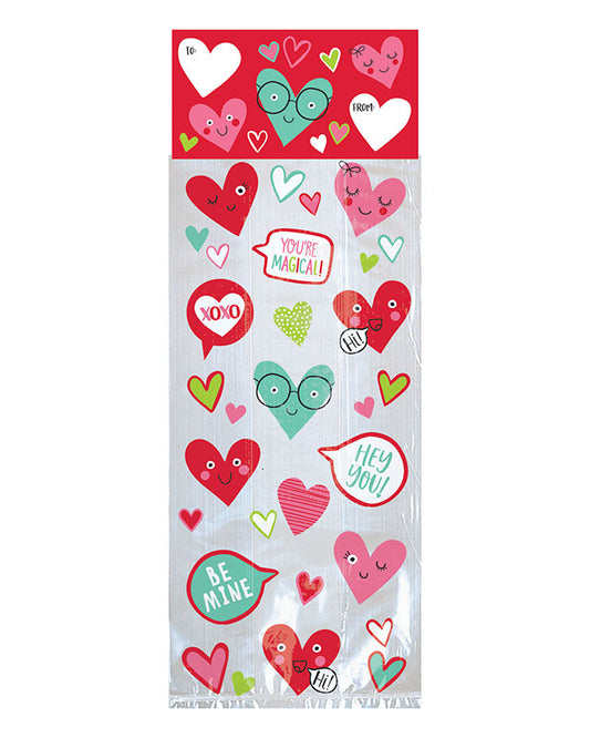 Heart Face Plastic Party Bags (20pk)