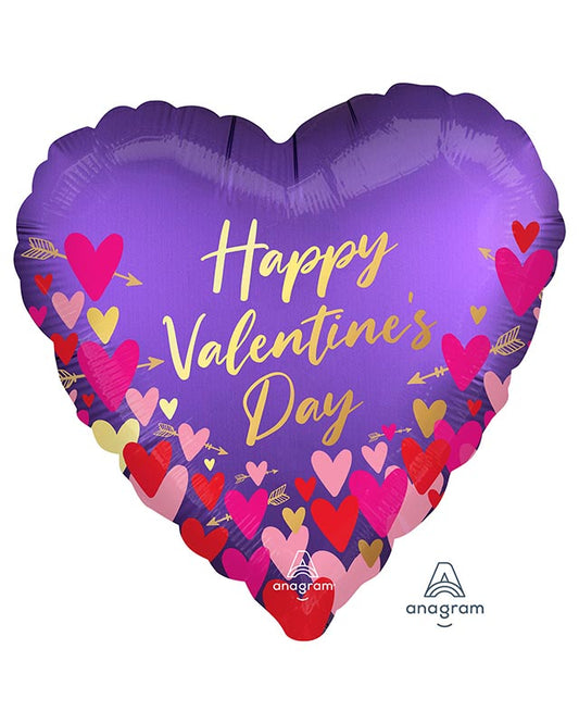 Happy Valentine's Day Hearts & Arrows Balloon - 18" Foil