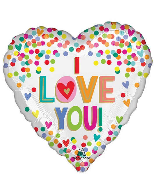I love You Rainbow Dots Balloon - 18" Foil