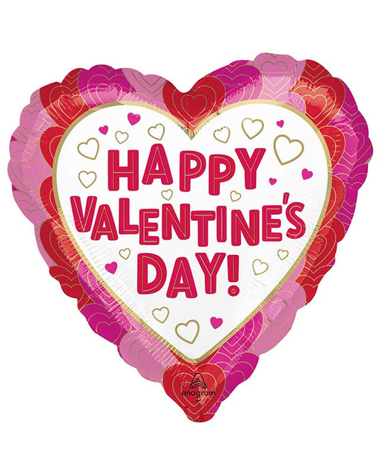 Happy Valentine's Day Wrapped in Hearts Balloon - 18" Foil