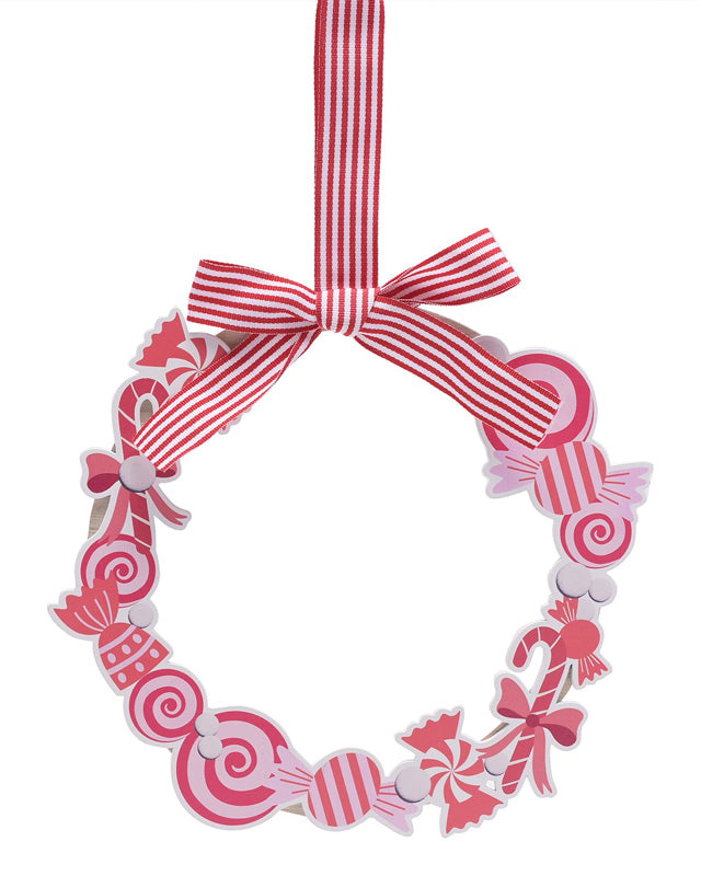 Wooden Christmas Candy Hanging Wreath - 34cm – product image 1