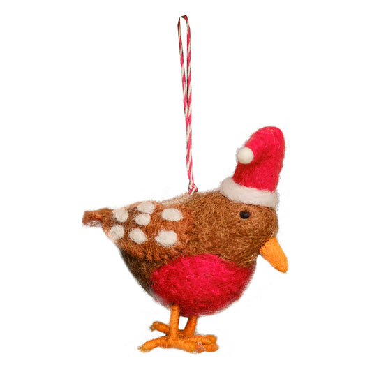 Tree Decorations - Felt Festive Robin