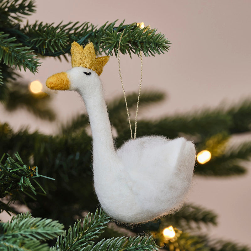 Tree Decorations - Felt White Swan – product image 1