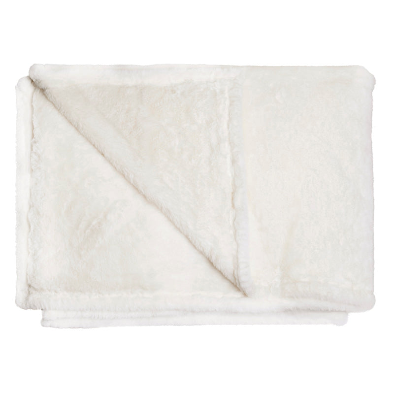 Plush Cream Faux Fur Throw – product image 2