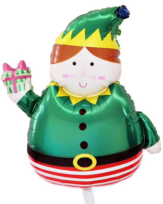 Elf & Gift Supershape Balloon - 28" x 35" Foil