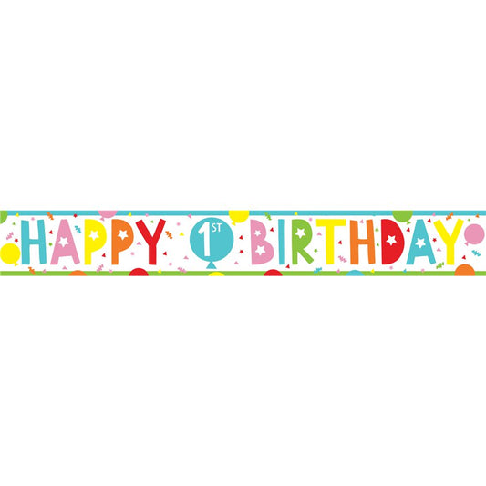 1st Birthday Paper Banners - 1m (3pk)