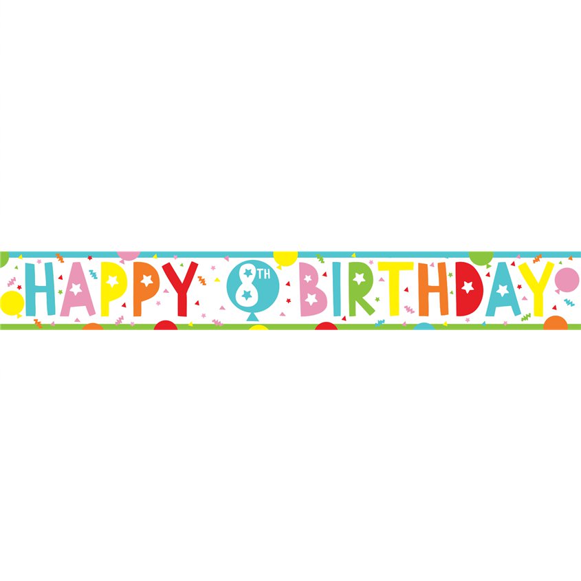 8th Birthday Paper Banners - 1m (3pk) – product image 2
