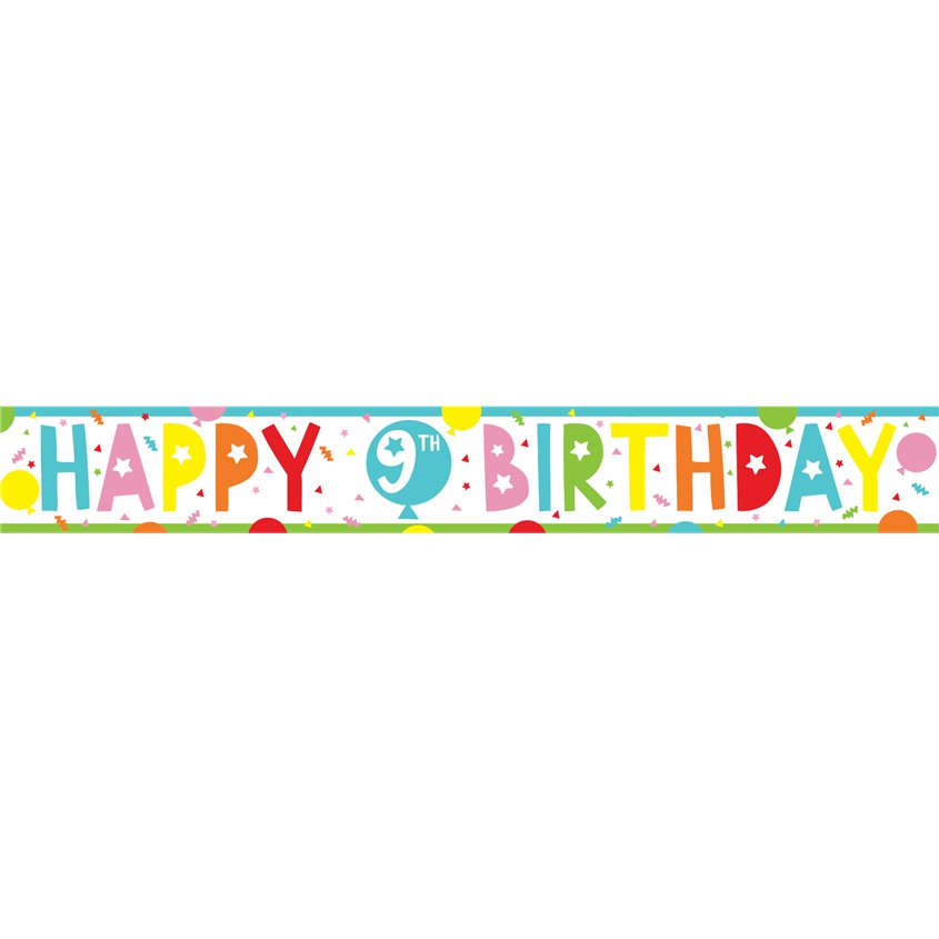 9th Birthday Paper Banners - 1m (3pk) – product image 2