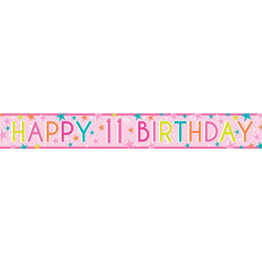 Girls 11th Birthday Paper Banners - 1m (3pk) – product image 2