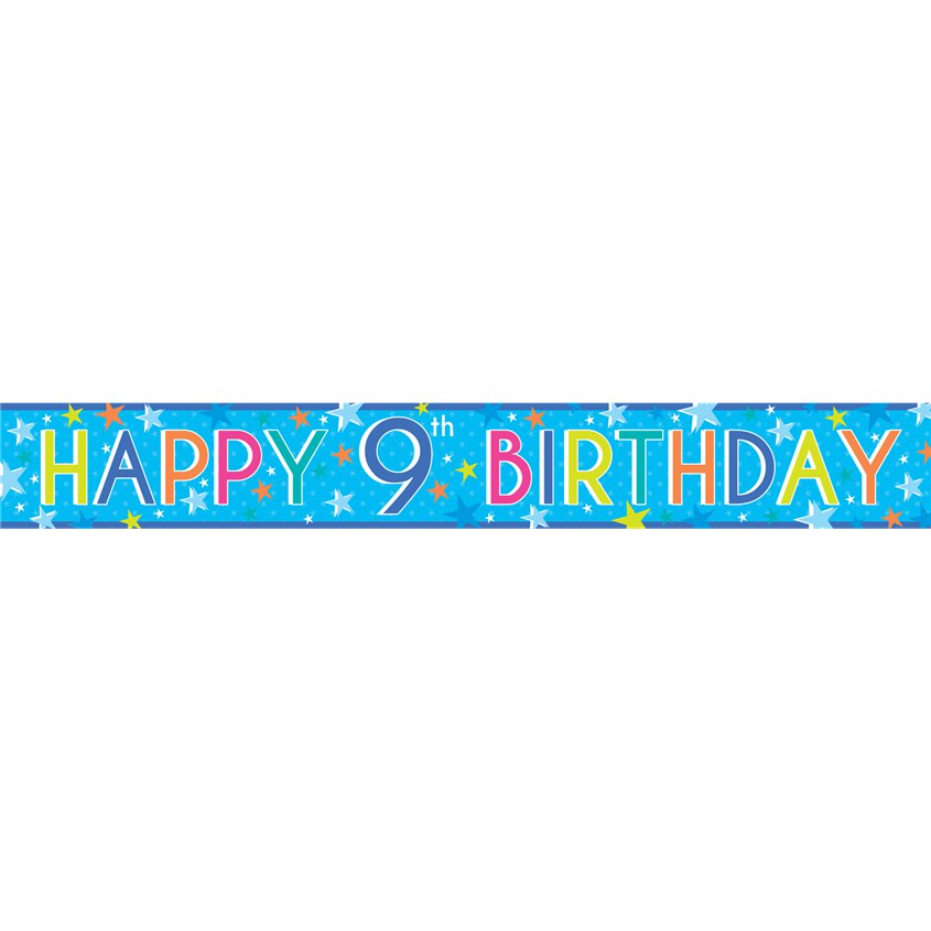 Boys 9th Birthday Paper Banners - 1m (3pk) – product image 2