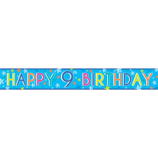 Boys 9th Birthday Paper Banners - 1m (3pk)