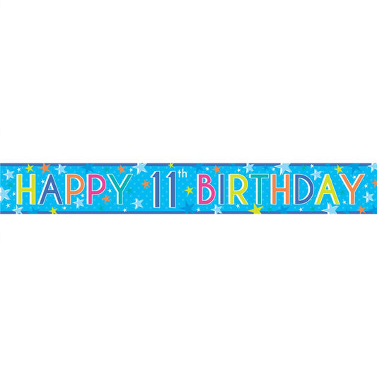 Boys 11th Birthday Paper Banners - 1m (3pk)